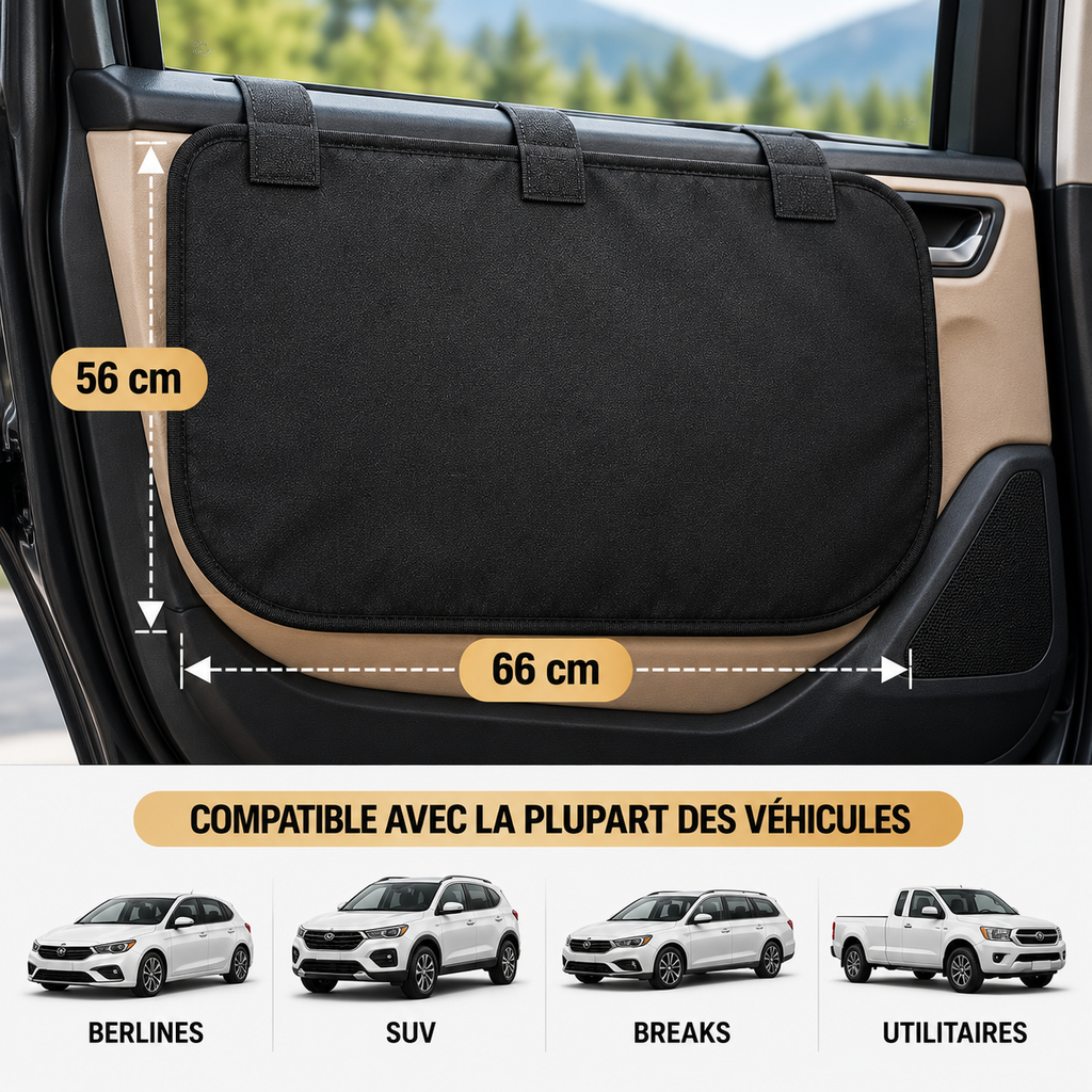Protection de portières voiture pour chien – Lot de 2, imperméable et anti-rayures