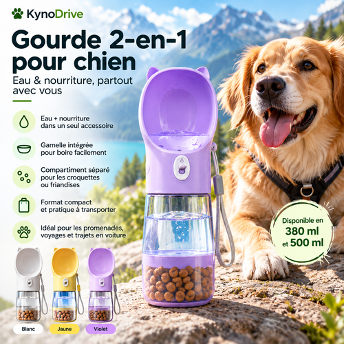 Gourde 2-en-1 pour chien – Eau & nourriture | KynoDrive