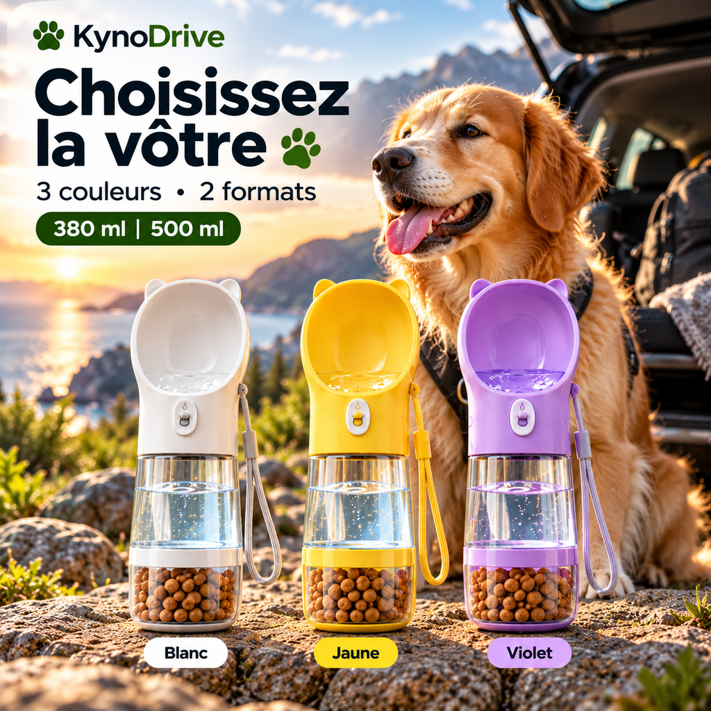 Gourde 2-en-1 pour chien – Eau & nourriture | KynoDrive