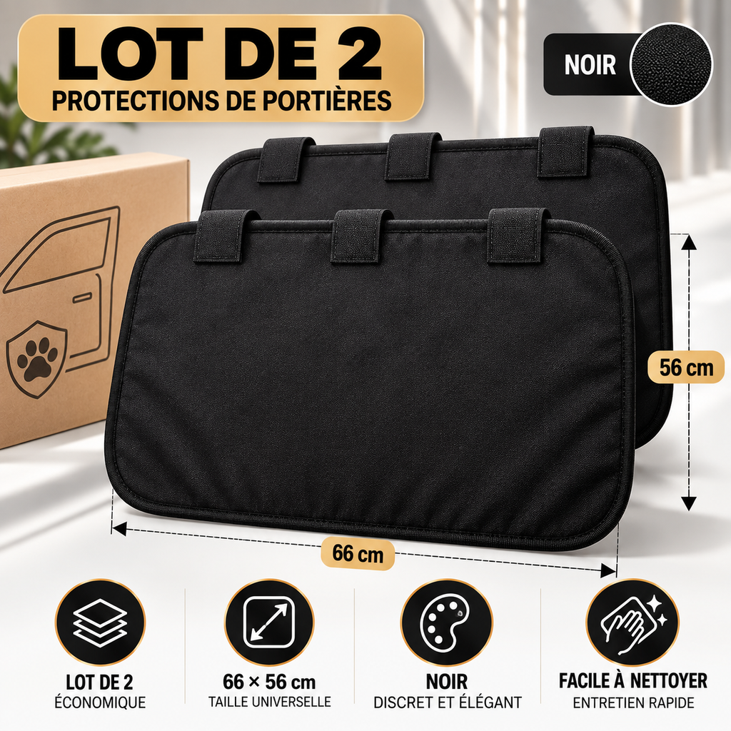 Protection de portières voiture pour chien – Lot de 2, imperméable et anti-rayures